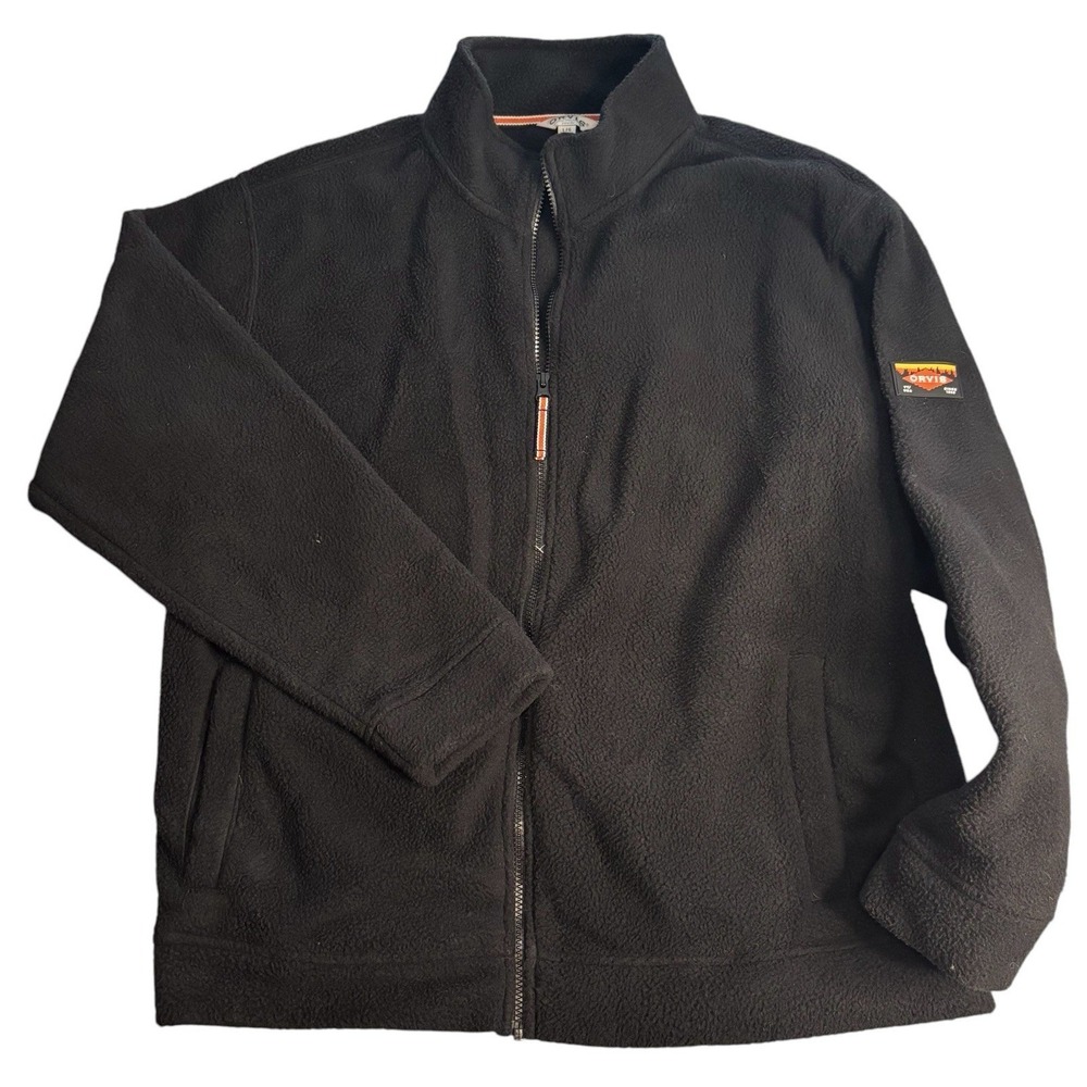 Orvis Jacket Mens Large Black Heavy Fleece Full Zip Classic‎